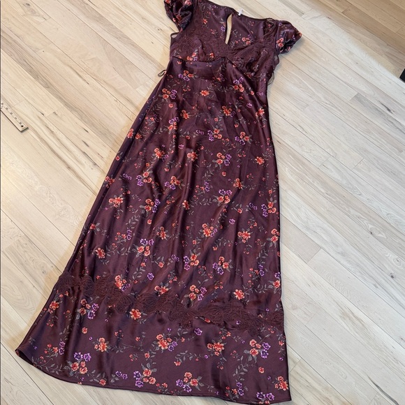 Free People Butterfly Babe Maxi Dress-Boho-Floral-Lace-L - Picture 3 of 12